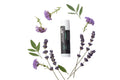 BTP Lavender Lip Balm on duo background with fresh Lavender and Purple flowers.