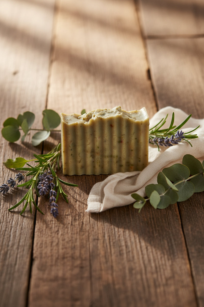Escape Handmade Soap on wooden background