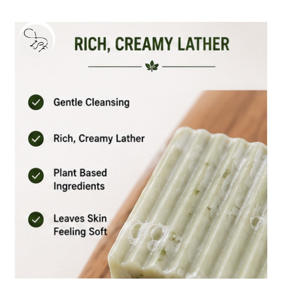 Cucumber Bliss benefits image featuring gentle cleansing, rich lather, refreshing cucumber scent, and handmade small batch quality.